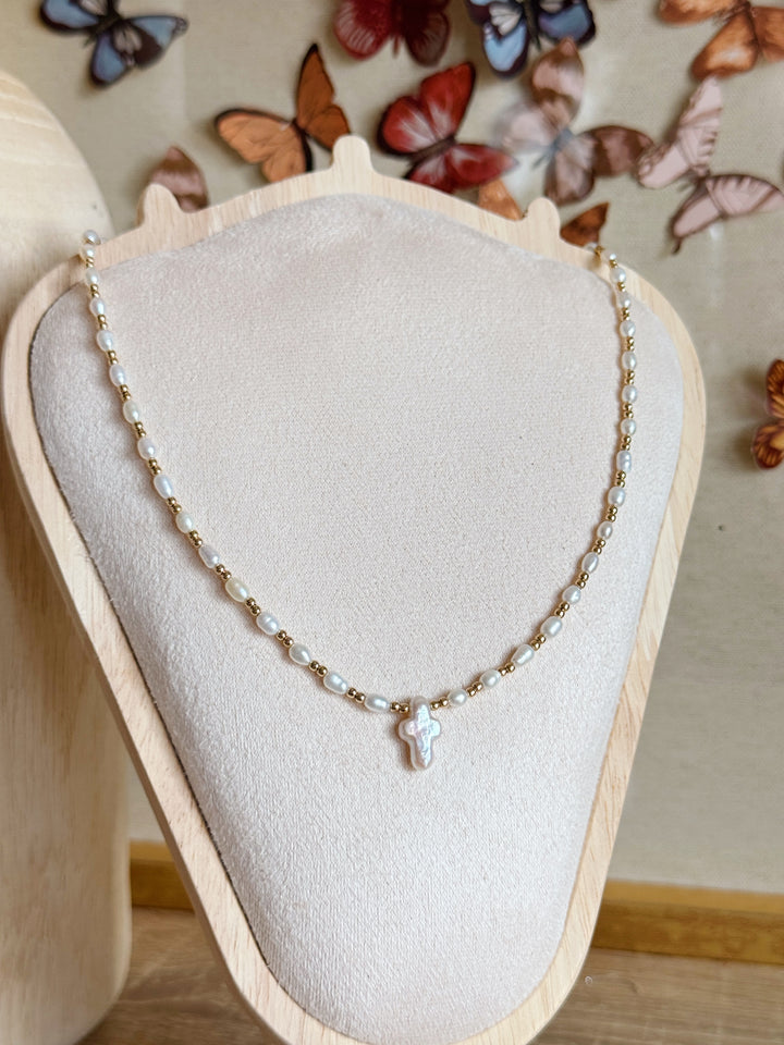 Pearl on Pearl Cross