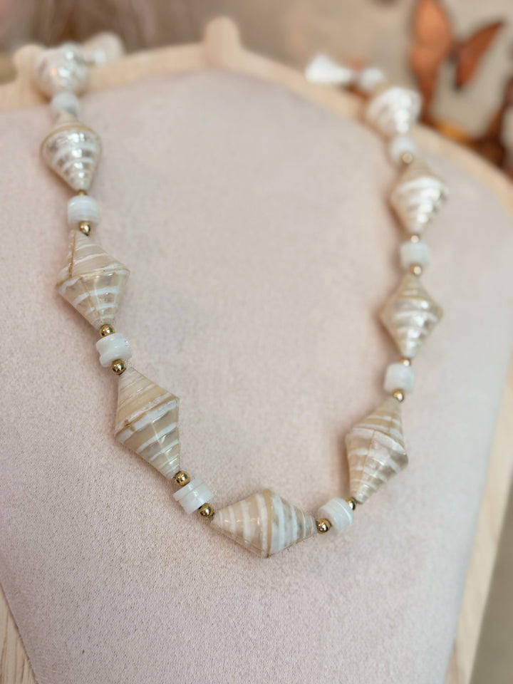 Troca Shell Bead Necklace