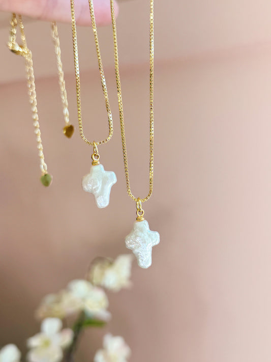 Pearl Cross Necklace