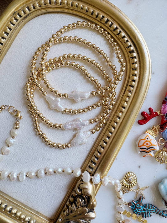 Pearl Cross Bracelet