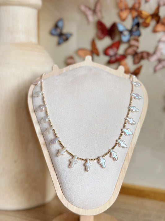 Pearl Cross Choker