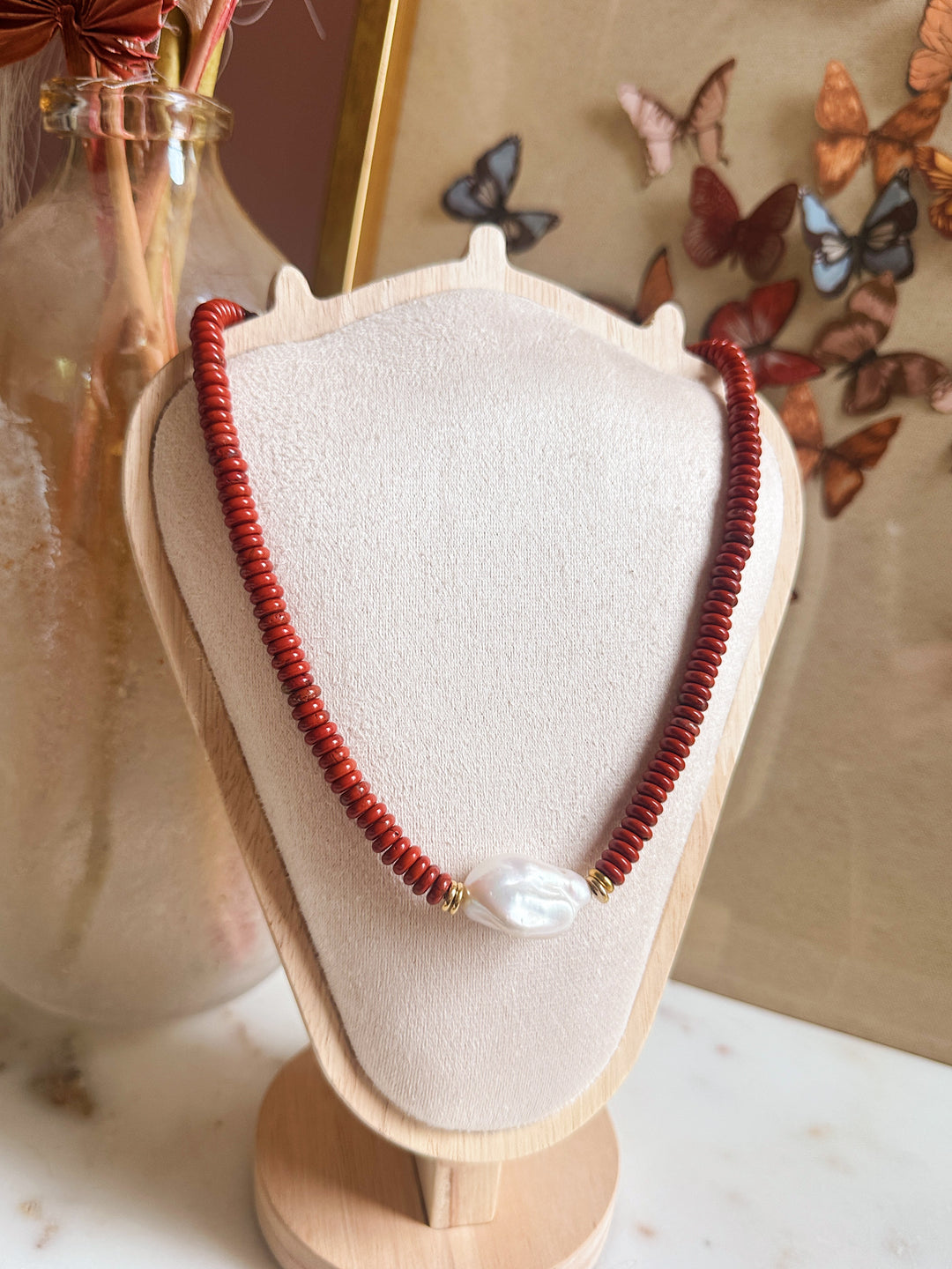 Red Jasper Pearl