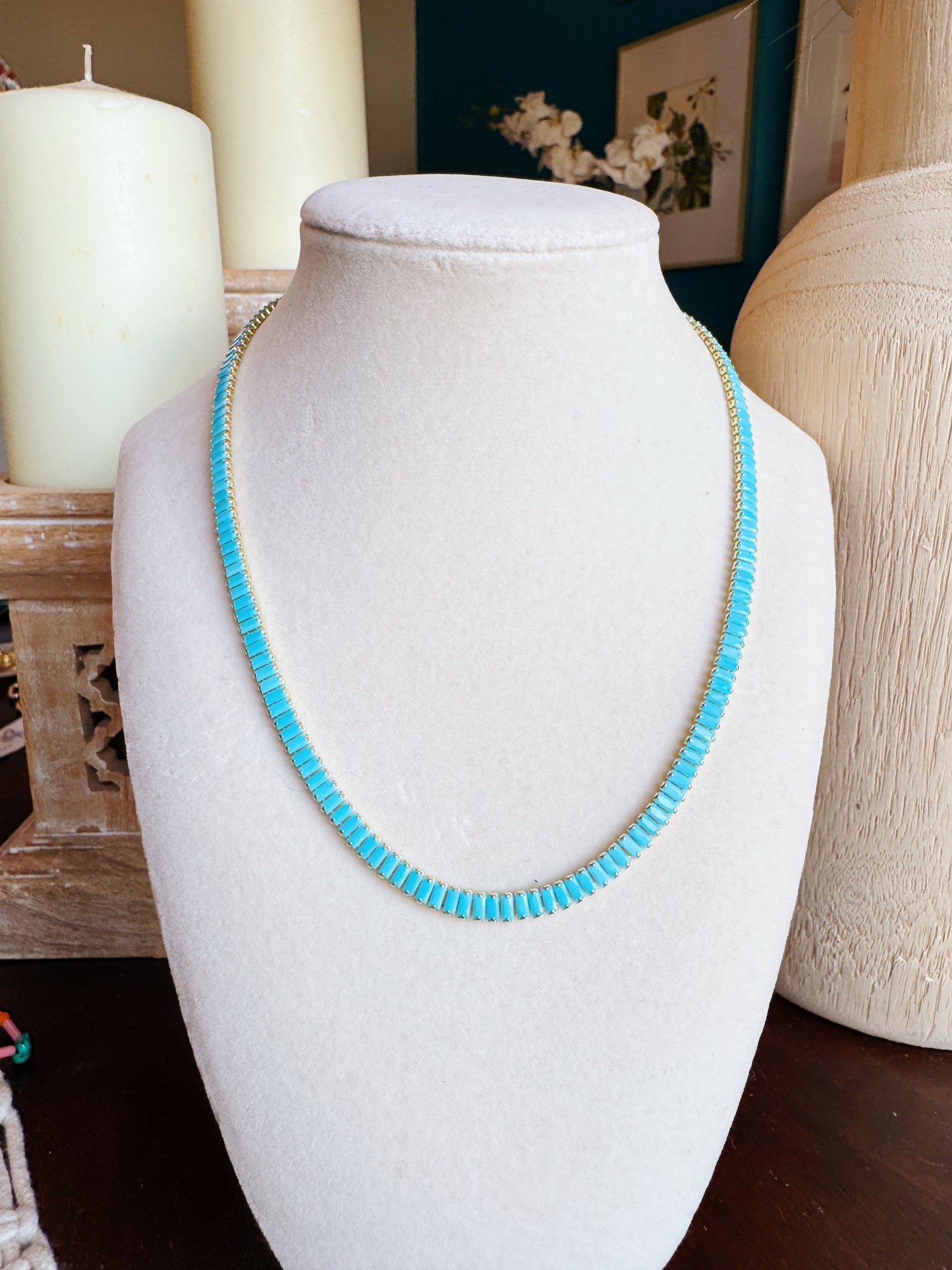 Turquoise Tennis Necklace